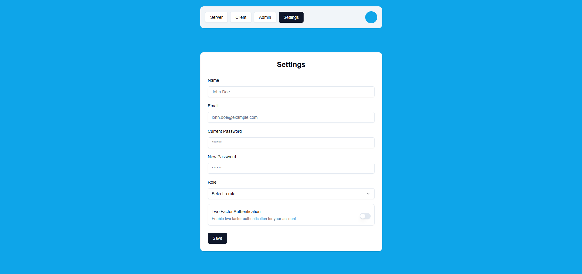 Settings Tab